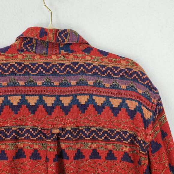 Chicos Shirt Womens XL Red Aztec Southwestern Button Front 90s Design Vintage - Picture 11 of 11